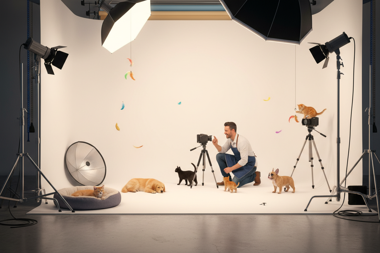 Photo studio with pets